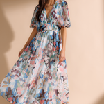 Puff Sleeve Midi - Floral-Passion Fusion-Lot 39 Store & Cafe