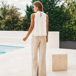 Linen Pant - Oatmeal-White Closet-Lot 39 Store & Cafe