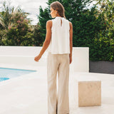Linen Pant - Oatmeal-White Closet-Lot 39 Store & Cafe