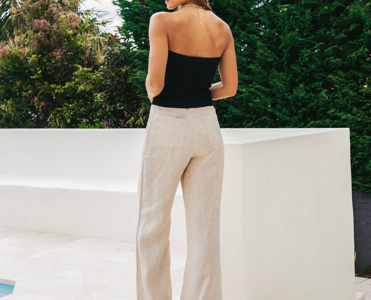 Linen Pant - Oatmeal-White Closet-Lot 39 Store & Cafe