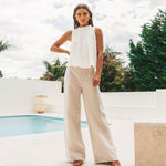 Linen Pant - Oatmeal-White Closet-Lot 39 Store & Cafe