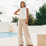 Linen Pant - Oatmeal-White Closet-Lot 39 Store & Cafe