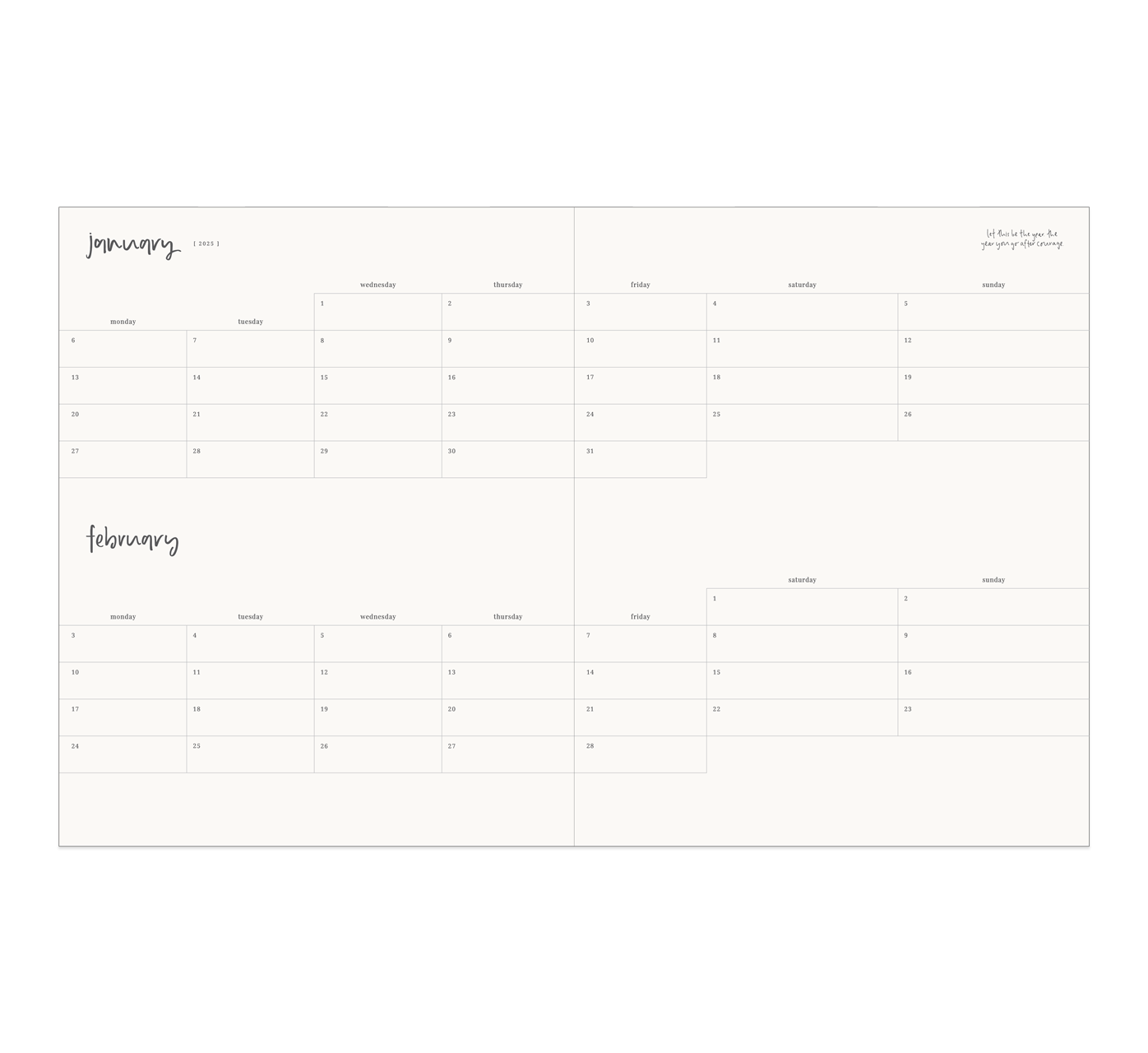 2024 GRANDE Horizontal Weekly Planner-Emma Kate Co-Lot 39 Store & Cafe