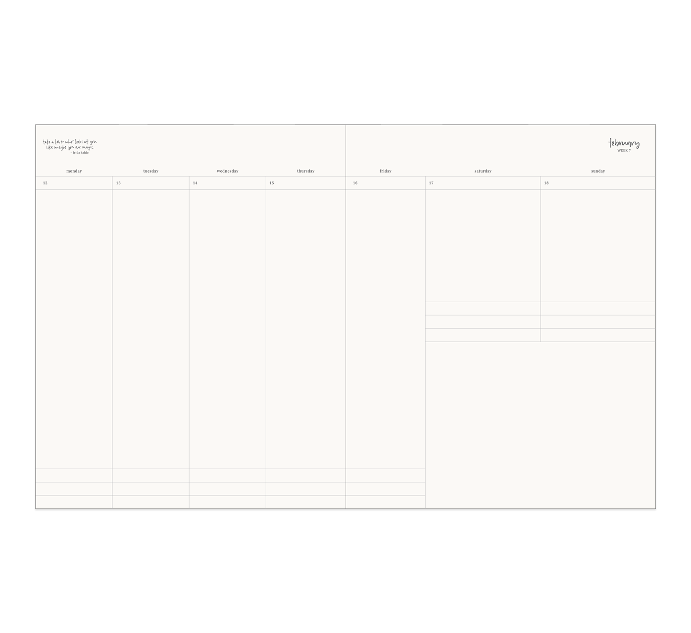 2024 GRANDE Vertical Weekly Planner Lot 39 Store & Cafe