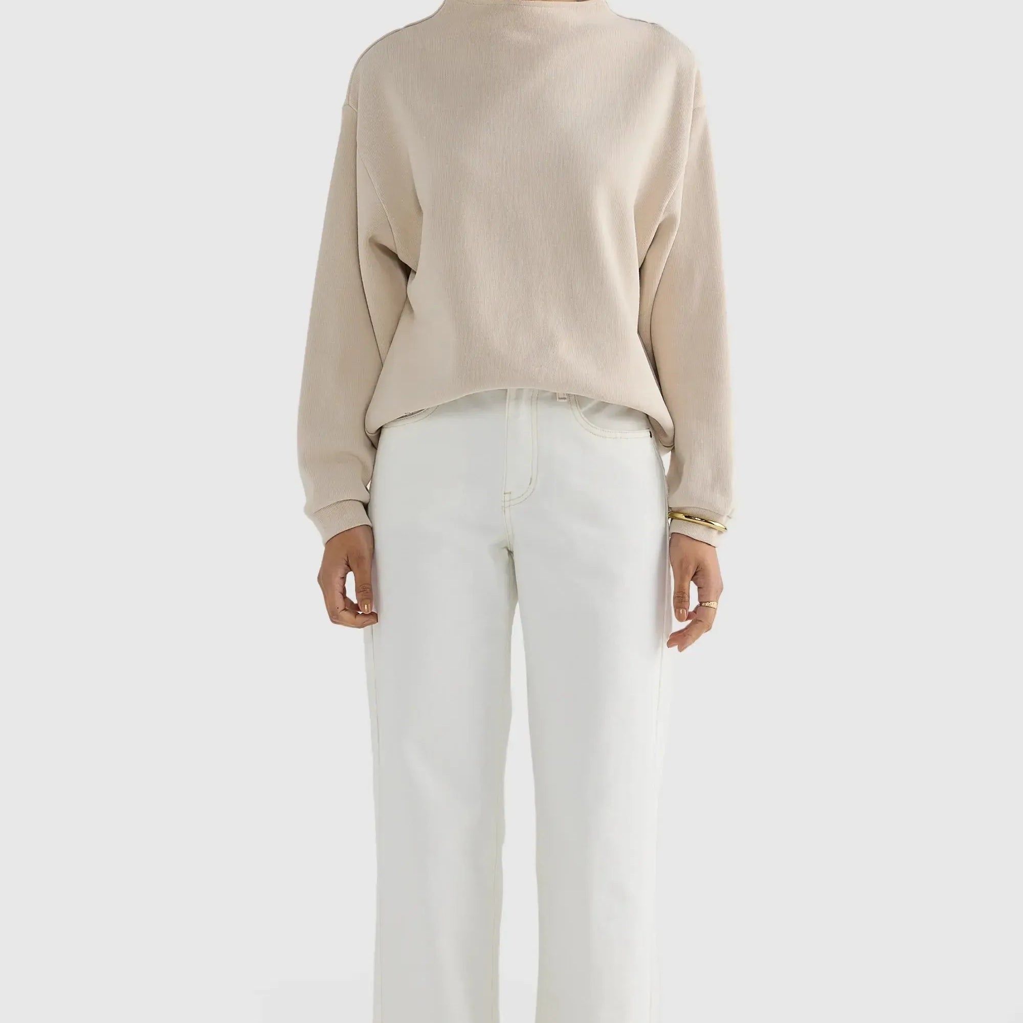 Ava High Neck Jumper - Bone-ORTC-Lot 39 Store & Cafe