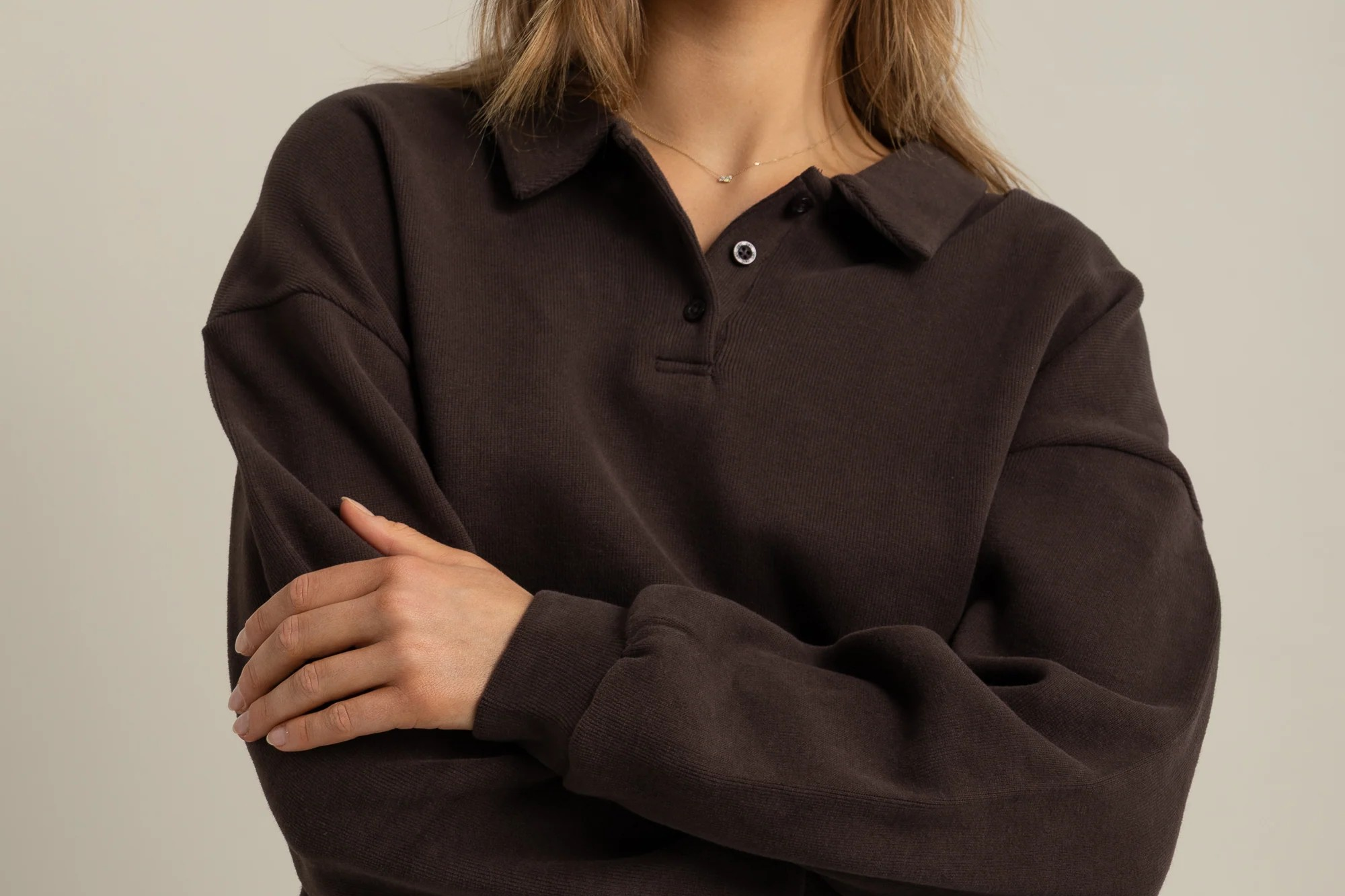 Ava Polo Sweater - Carob-ORTC-Lot 39 Store & Cafe