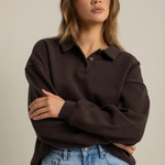Ava Polo Sweater - Carob-ORTC-Lot 39 Store & Cafe