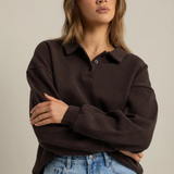 Ava Polo Sweater - Carob-ORTC-Lot 39 Store & Cafe