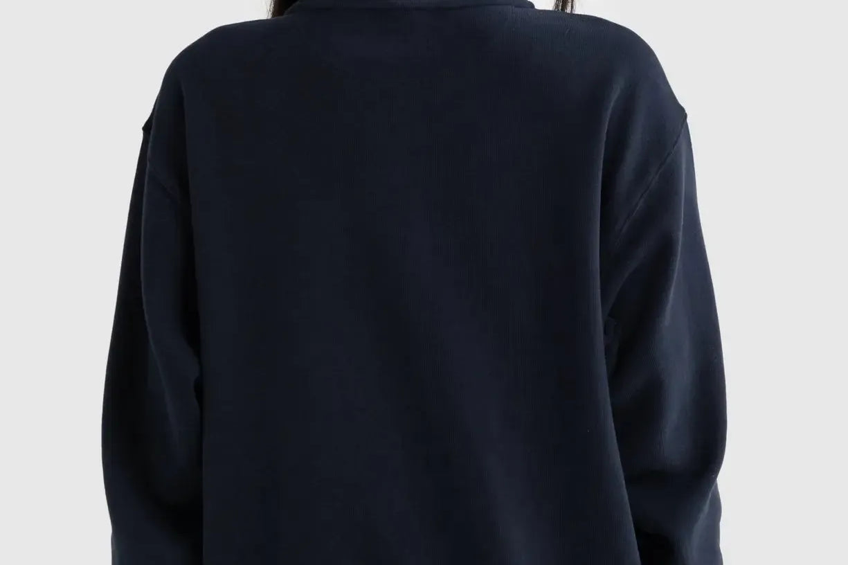 Ava Ribbed Quarter Zip - Navy-ORTC-Lot 39 Store & Cafe