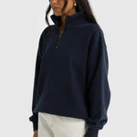 Ava Ribbed Quarter Zip - Navy-ORTC-Lot 39 Store & Cafe