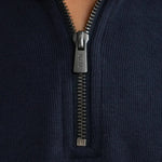 Ava Ribbed Quarter Zip - Navy-ORTC-Lot 39 Store & Cafe