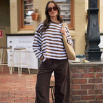 Beau Long Sleeve - Cocoa Sky Blue Stripe-Ceres Life-Lot 39 Store & Cafe