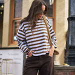 Beau Long Sleeve - Cocoa Sky Blue Stripe-Ceres Life-Lot 39 Store & Cafe
