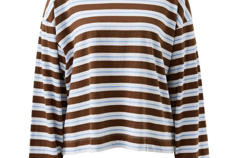 Beau Long Sleeve - Cocoa Sky Blue Stripe-Ceres Life-Lot 39 Store & Cafe