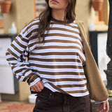Beau Long Sleeve - Cocoa Sky Blue Stripe-Ceres Life-Lot 39 Store & Cafe