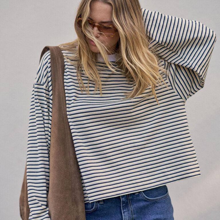 Beau Long Sleeve - Navy/Butter/Stone-Ceres Life-Lot 39 Store & Cafe