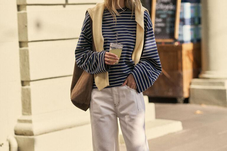 Beau Long Sleeve - Navy/Marshmellow Stripe-Ceres Life-Lot 39 Store & Cafe