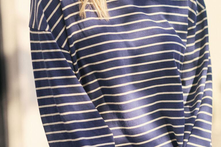 Beau Long Sleeve - Navy/Marshmellow Stripe-Ceres Life-Lot 39 Store & Cafe