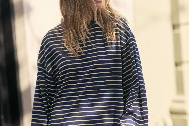 Beau Long Sleeve - Navy/Marshmellow Stripe-Ceres Life-Lot 39 Store & Cafe