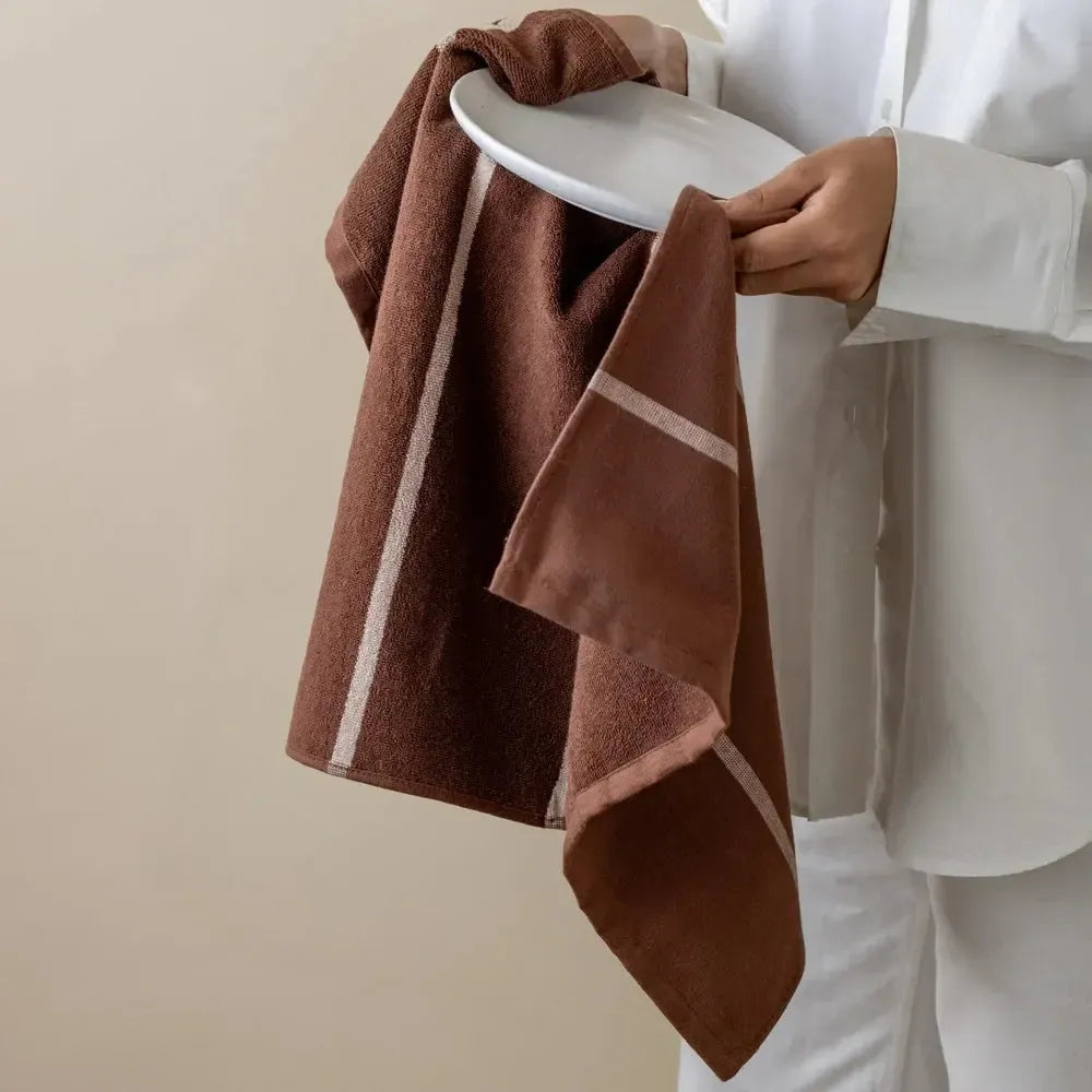 Between The Lines Teatowel - Mocha-Styleware-Lot 39 Store & Cafe