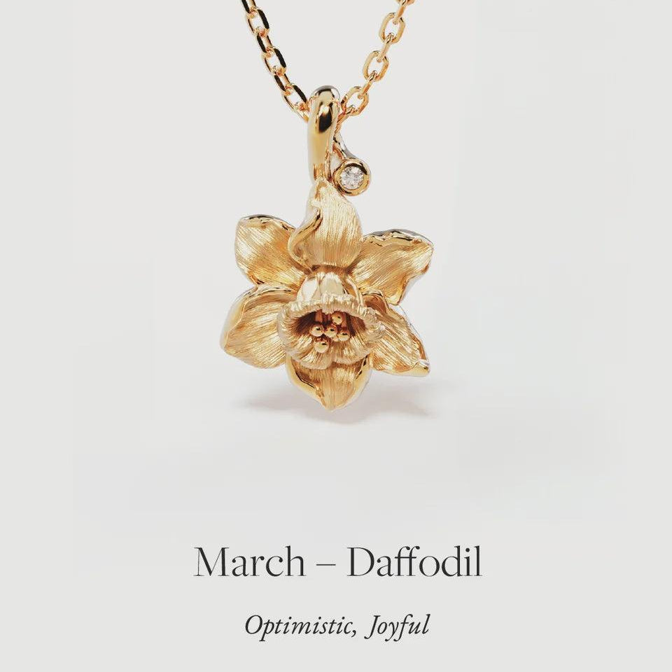 Birth Flower Necklace - Daffodil March-By Charlotte-Lot 39 Store & Cafe