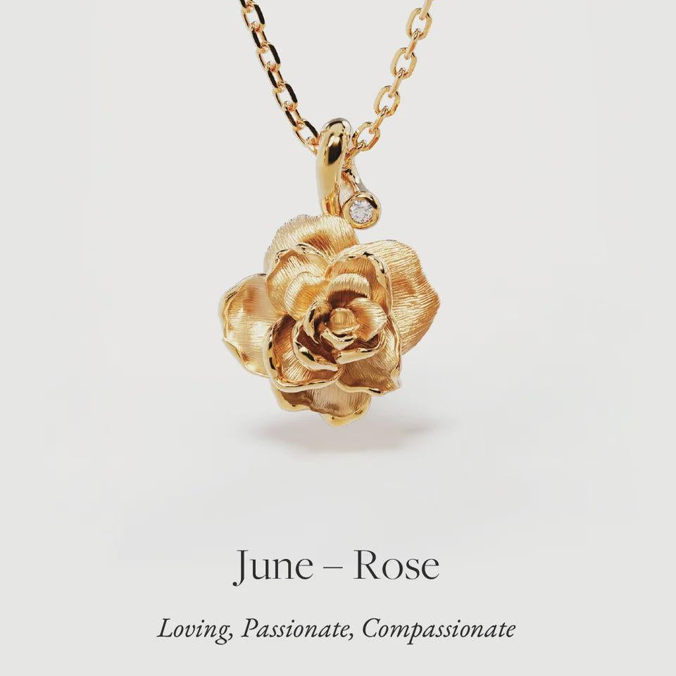 Birth Flower Necklace - Rose June-By Charlotte-Lot 39 Store & Cafe
