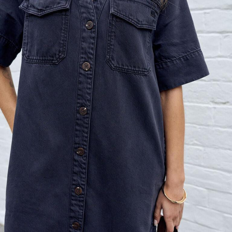 Bonnie Shirt Dress - Washed Black-Ceres Life-Lot 39 Store & Cafe