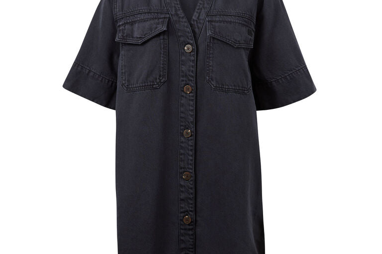 Bonnie Shirt Dress - Washed Black-Ceres Life-Lot 39 Store & Cafe