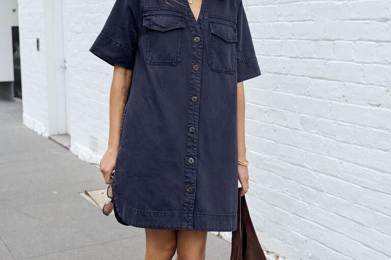 Bonnie Shirt Dress - Washed Black-Ceres Life-Lot 39 Store & Cafe
