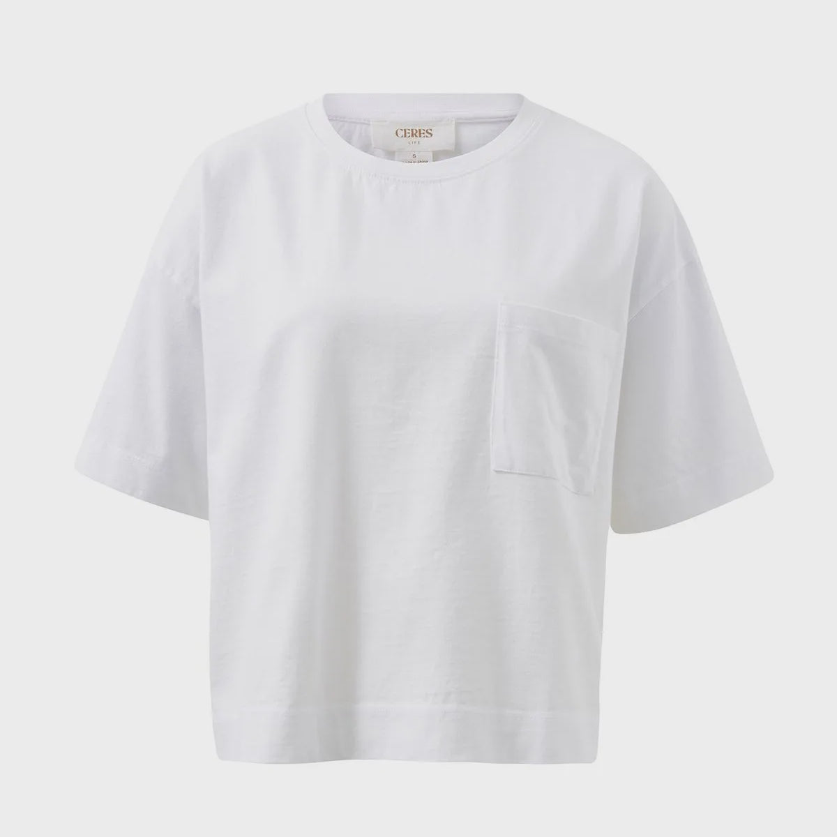 Boxy Pocket Tee - White-Ceres Life-Lot 39 Store & Cafe