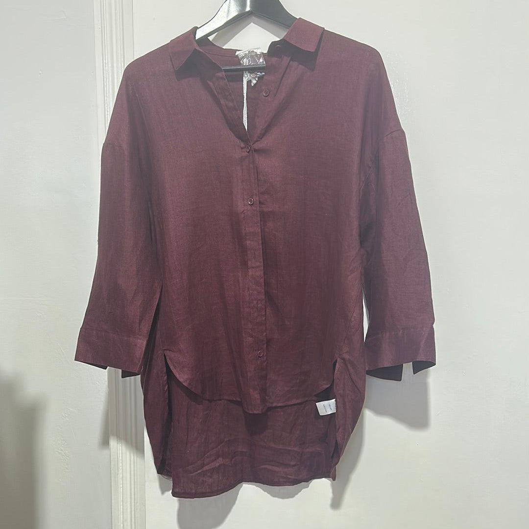 Boyfriend Shirt - Deep Cherry-Little Lies-Lot 39 Store & Cafe