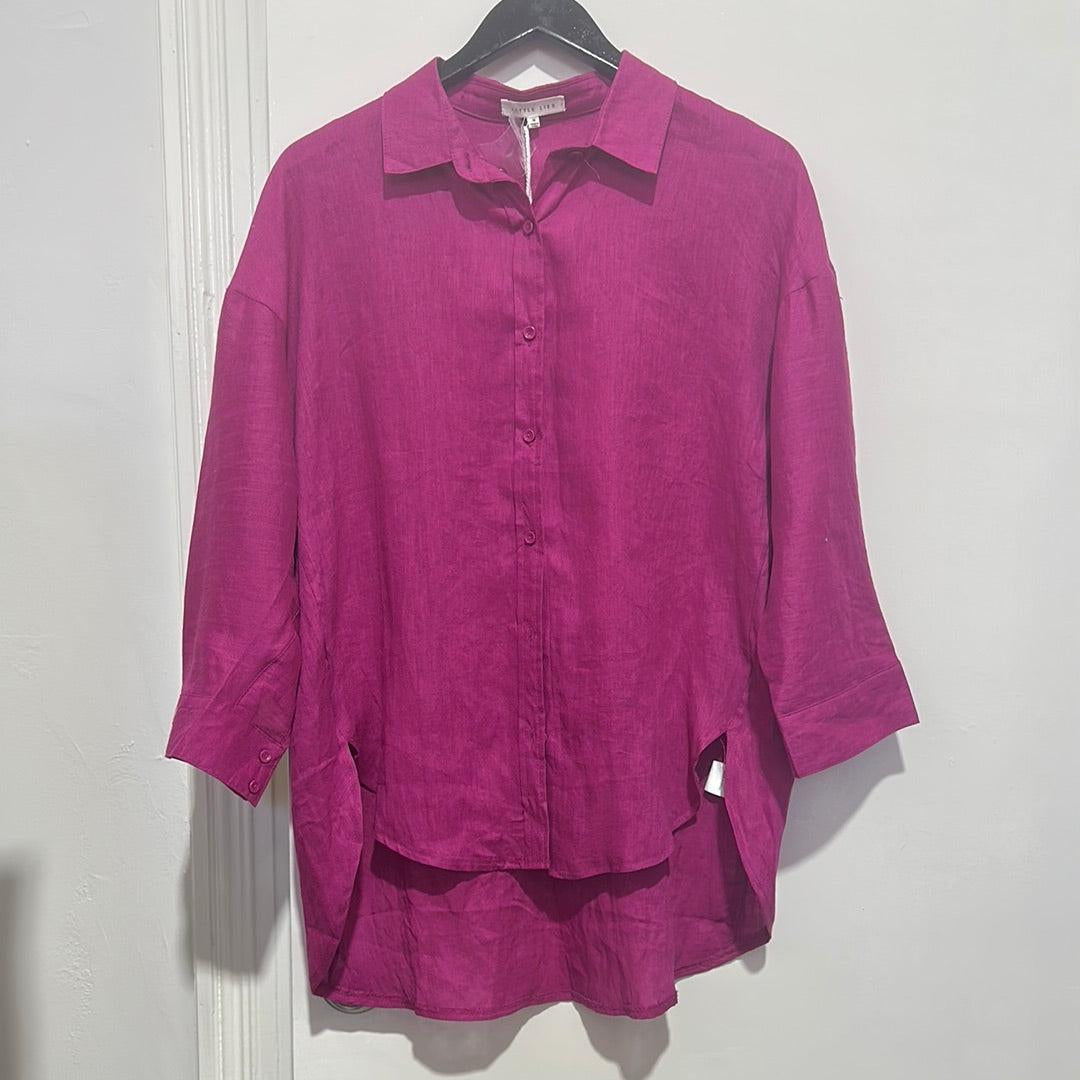 Boyfriend Shirt - Magenta-Little Lies-Lot 39 Store & Cafe