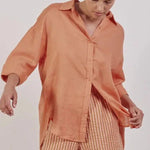 Boyfriend Shirt - Orange-Little Lies-Lot 39 Store & Cafe