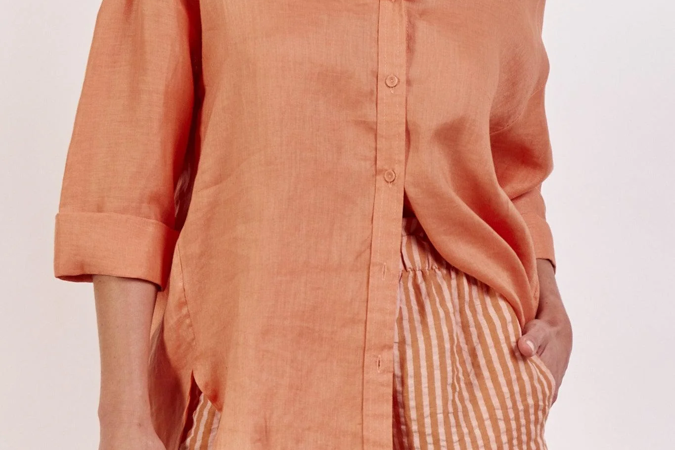 Boyfriend Shirt - Orange-Little Lies-Lot 39 Store & Cafe