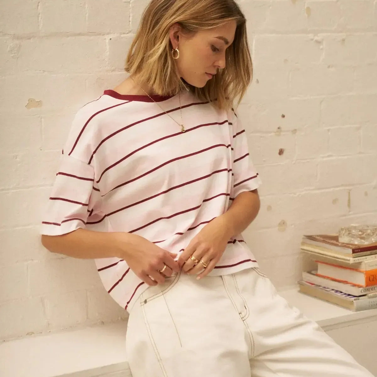 Brea Boxy Tee - Pink/Mulberry-Ceres Life-Lot 39 Store & Cafe