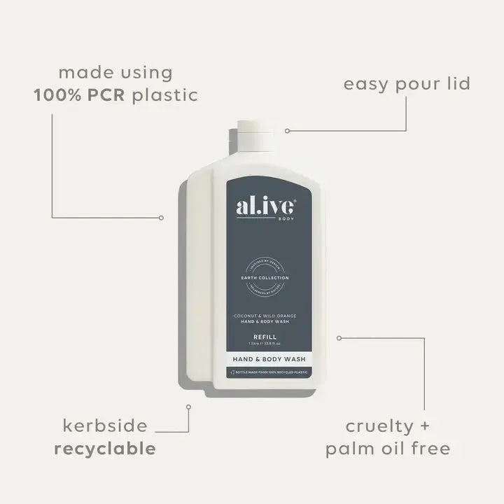 Coconut & Wild Orange 1L Refill-al.ive-Lot 39 Store & Cafe