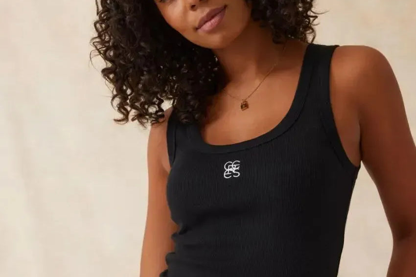 Contour Scoop Tank - Black/White Monogram-Ceres Life-Lot 39 Store & Cafe