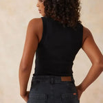 Contour Scoop Tank - Black/White Monogram-Ceres Life-Lot 39 Store & Cafe