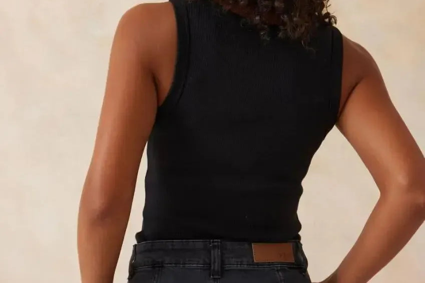 Contour Scoop Tank - Black/White Monogram-Ceres Life-Lot 39 Store & Cafe