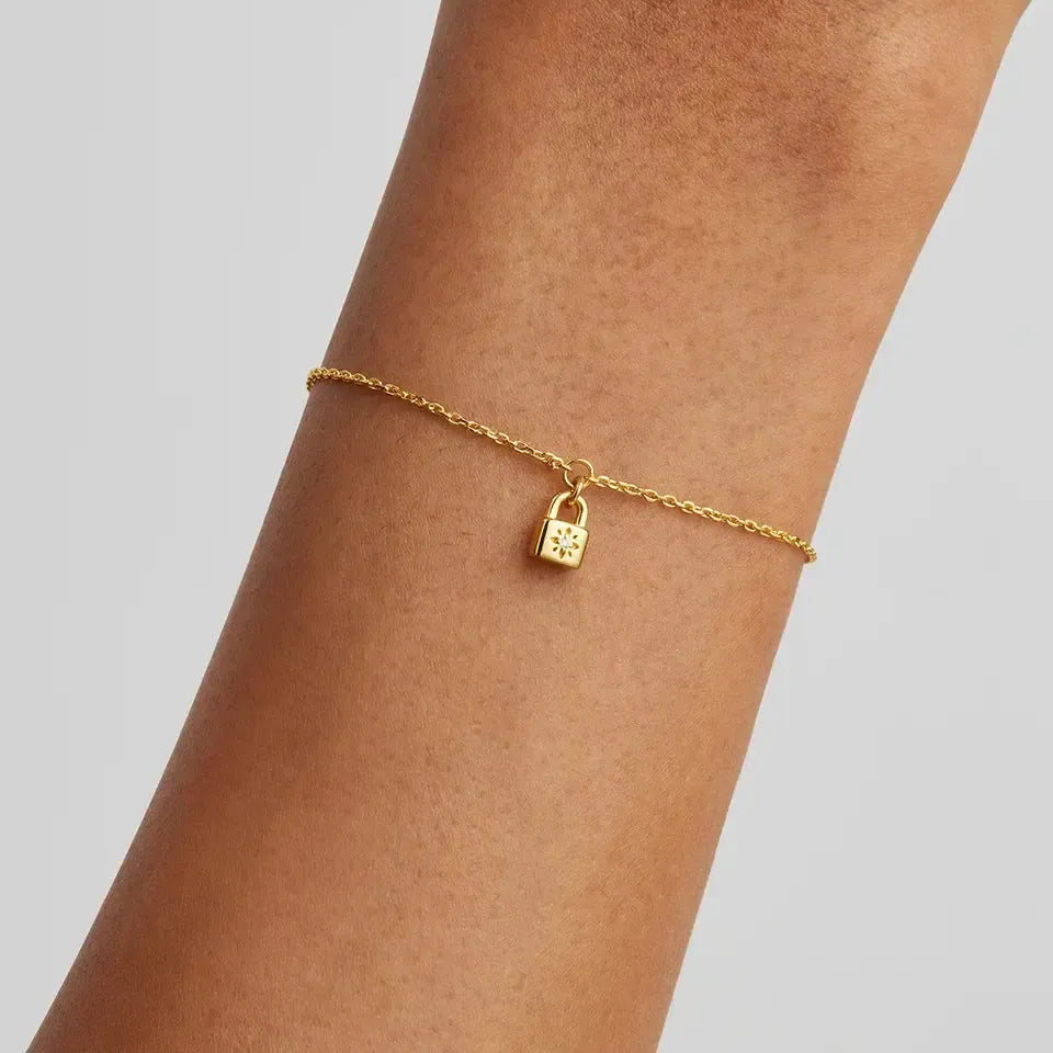 Crystal Lotus Padlock Bracelet-By Charlotte-Lot 39 Store & Cafe