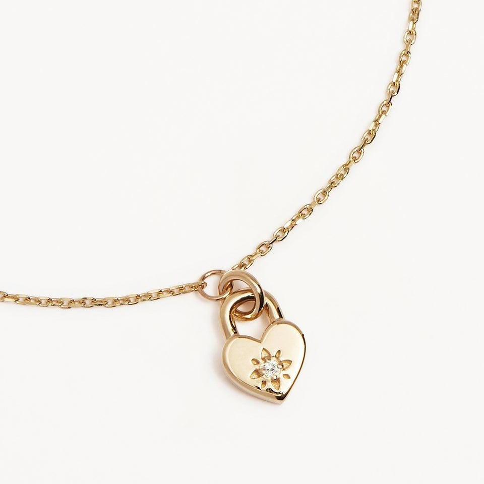 Crystral Lotus Heart Padlock Bracelet-By Charlotte-Lot 39 Store & Cafe
