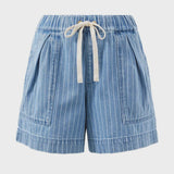 Darcy Everyday Relaxed Short - Indigo Stripe-Ceres Life-Lot 39 Store & Cafe