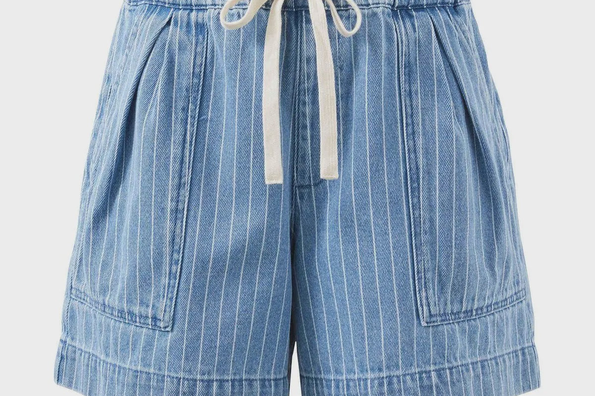Darcy Everyday Relaxed Short - Indigo Stripe-Ceres Life-Lot 39 Store & Cafe