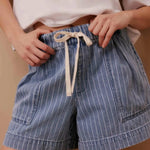Darcy Everyday Relaxed Short - Indigo Stripe-Ceres Life-Lot 39 Store & Cafe