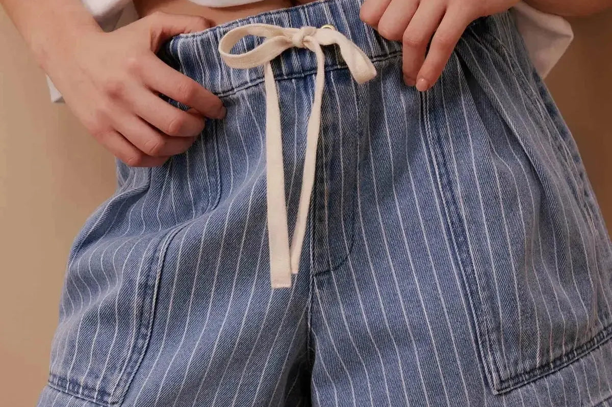 Darcy Everyday Relaxed Short - Indigo Stripe-Ceres Life-Lot 39 Store & Cafe