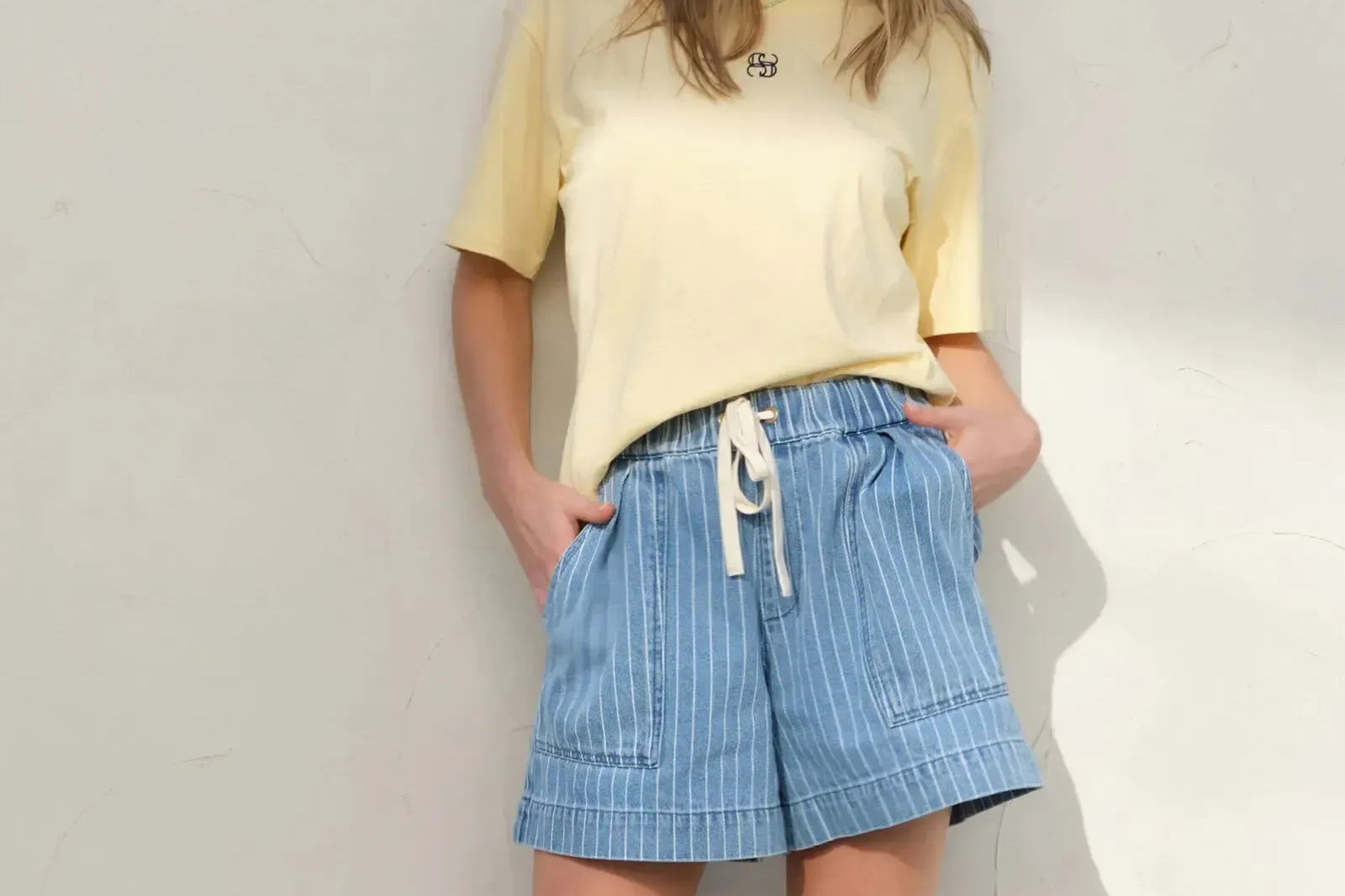 Darcy Everyday Relaxed Short - Indigo Stripe-Ceres Life-Lot 39 Store & Cafe