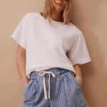 Darcy Everyday Relaxed Short - Indigo Stripe-Ceres Life-Lot 39 Store & Cafe