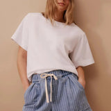Darcy Everyday Relaxed Short - Indigo Stripe-Ceres Life-Lot 39 Store & Cafe