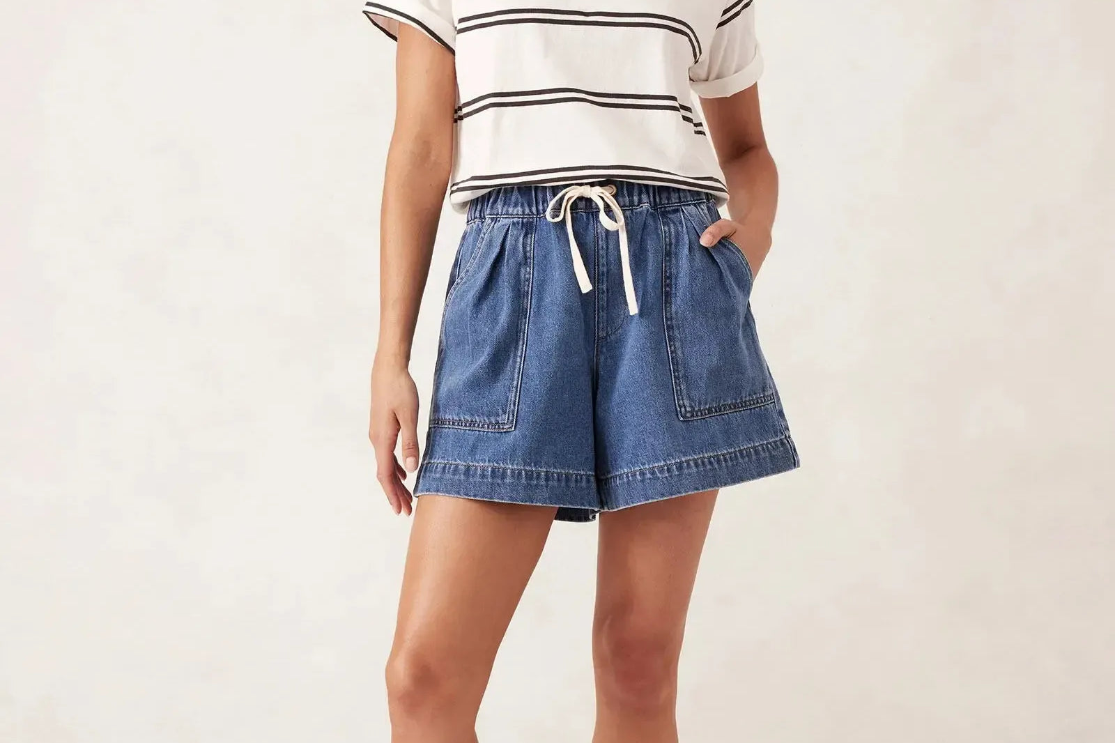 Darcy Relaxed Everyday Short - Washed Indigo-Ceres Life-Lot 39 Store & Cafe