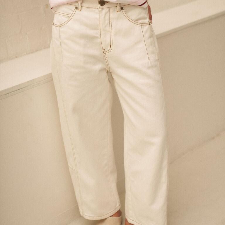 Denim Barrel Jean - Ecru-Ceres Life-Lot 39 Store & Cafe